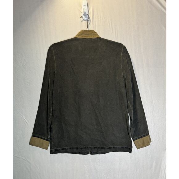 Olive Brown Womens Zip Front Jacket Quiet Luxury Vtg Artsy Minimalist Utility XS - Picture 2 of 6